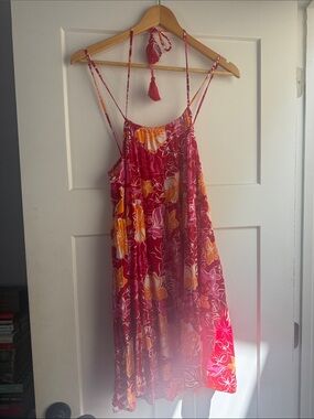 Roxy Red, Pink and Yellow Floral Tiered Sundress